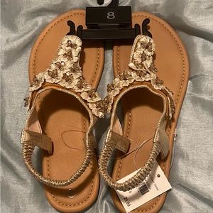 Gold flower sandals